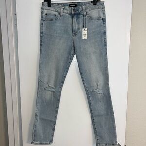 Express Men’s Light-Wash Distressed Skinny Jeans New